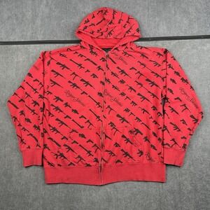 Vintage Rogue Status Gun Show All Over  Zip Hoodie Adult L Red/Black